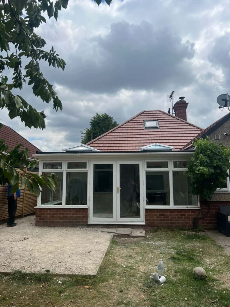 This is a photo of a hipped roof on a bungalow that has just had roof repairs carried out. Works carried out by Stapleford Roofing Repairs